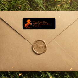 2026 Year of the Fire Horse Chinese Zodiac Returadress Etikett