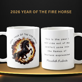 2026 Year of the Fire Horse Motivational Quote Kaffemugg