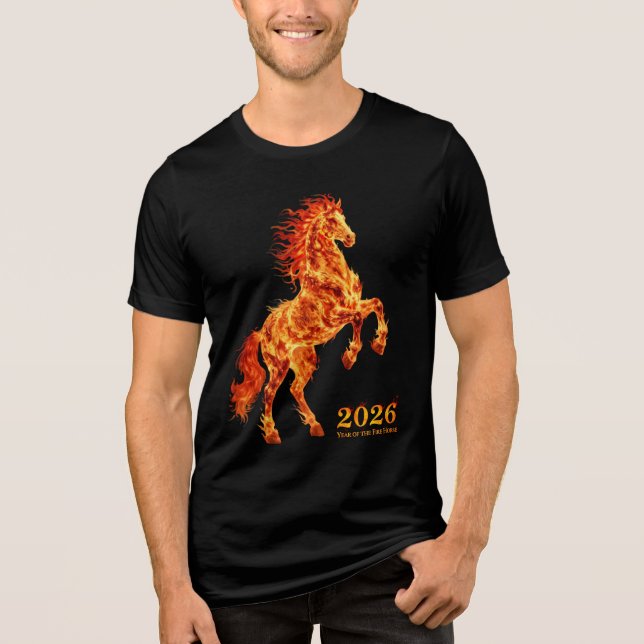 2026 Year of the Fire Horse T Shirt (Framsida)