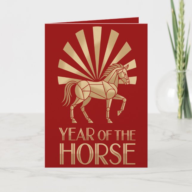 2026 Year of the Horse Chinese Card Kort (Framsida)