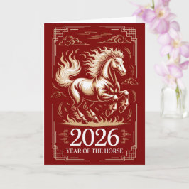 2026 Year of the Horse Chinese Lunar Kort
