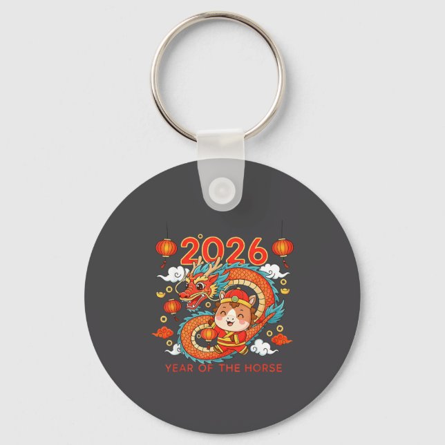 2026 Year Of The Horse Lunar New Year Chinese  Nyckelring (Framsida)