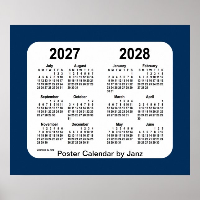2027-2028: Blåskolekalendern från Janz Poster (Framsidan)