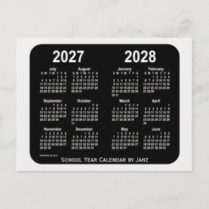 2027-2028 Jute Neon skolårskalender från Janz Vykort