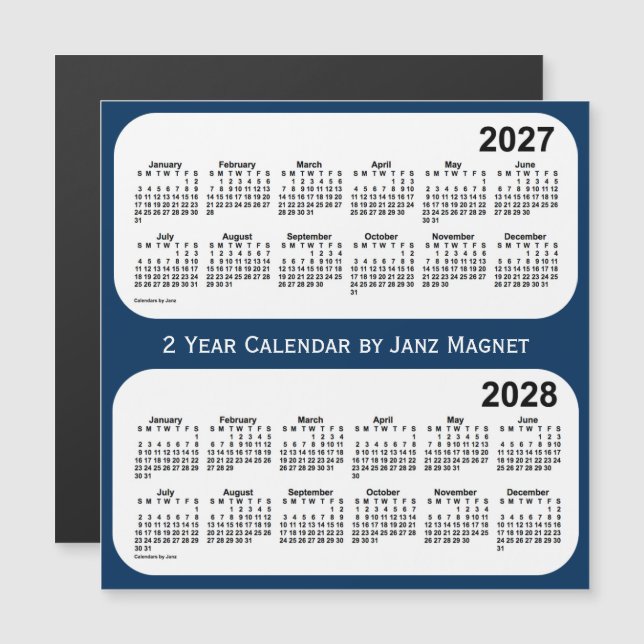 2027-2028: Polisboxens blå tvåårskalender från Jan (Fram/baksida)