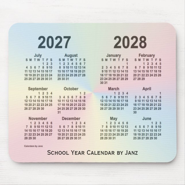 2027-2028 Rainbow Cloud School Calendar av Janz Musmatta (Framsidan)