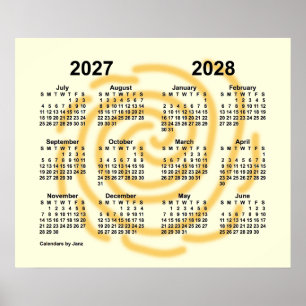 2027-2028 Skolkalendern för sunnimusdagar i januar Poster