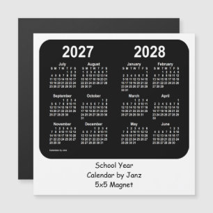 2027-2028 Svartvit skolkalender från Janz