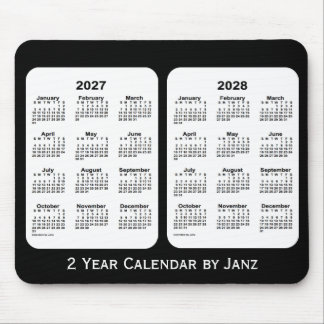2027-2028 svartvita 2 år kalender vid Janz Musmatta