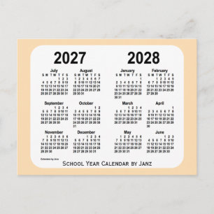 2027-2028 Wheat Mini skolkalender från Janz Vykort
