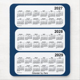2027-2029 boxas polisen blått den 3 år kalendern musmatta