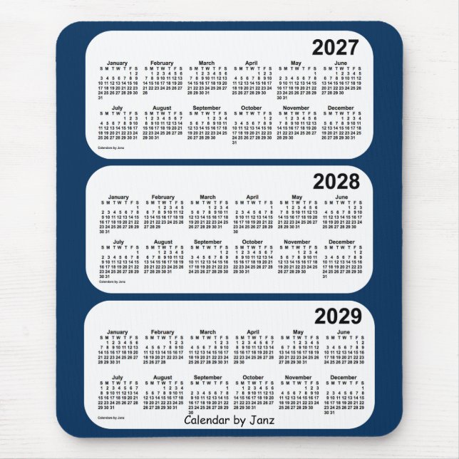 2027-2029 boxas polisen blått den 3 år kalendern musmatta (Framsidan)