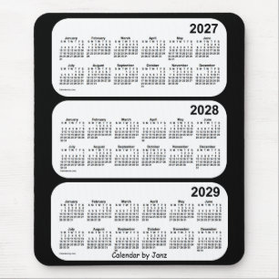 2027-2029 Svartvit treårskalender från Janz Musmatta