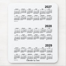 2027-2029 Vit treårskalender från Janz