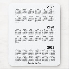 2027-2029 Vit treårskalender från Janz Musmatta