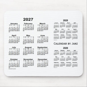 2027-2029 Vit treårskalender från Janz Musmatta