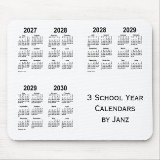 2027-2030 Vita 3 skolårskalendrar från Janz Musmatta