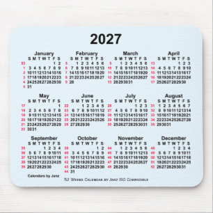 2027 Alice Blue 52 veckors ISO-kalender av Janz Musmatta