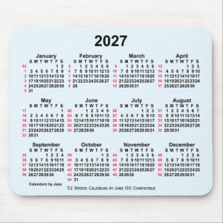 2027 Alice Blue 52 veckors ISO-kalender av Janz Musmatta