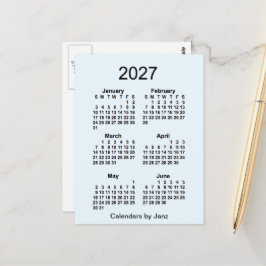 2027 Alice Blue 6 månaders mini-kalender av Janz Vykort