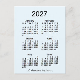 2027 Alice Blue 6 månaders mini-kalender av Janz Vykort