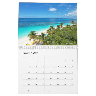 2027 Anguilla Stränder Kalender