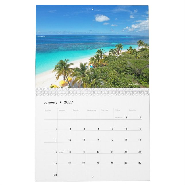2027 Anguilla Stränder Kalender (Jan 2027)