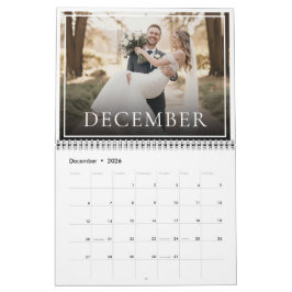 2027 Anpassad Bröllopsfoto Nygifta Elegant Kalender