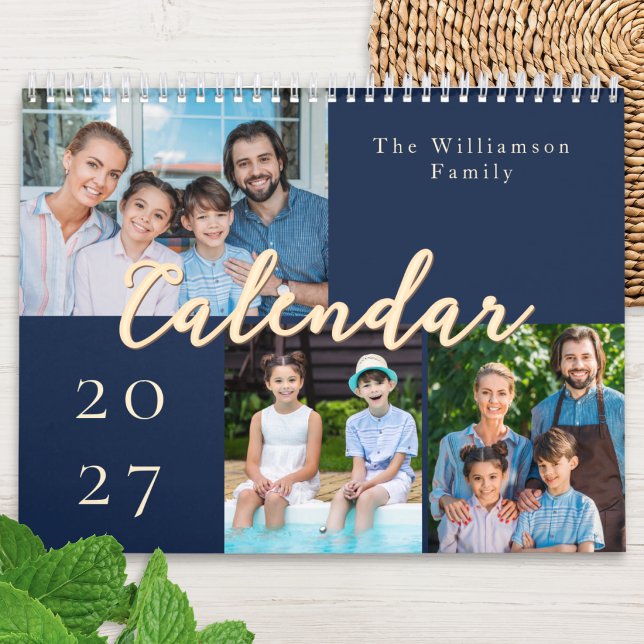 2027 Anpassad familjefotokalender Kalender (A modern family calendar to personalize with your own photos and name)