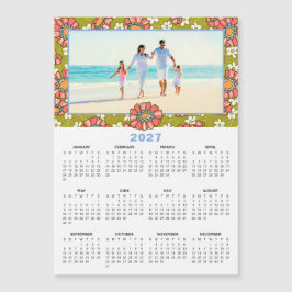 2027 Anpassad Foto Retro Blommig Kalender