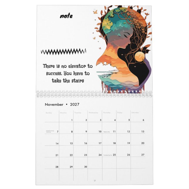 2027 Anpassningsbar Celestial - Lägg till dina fot Kalender (Nov 2027)
