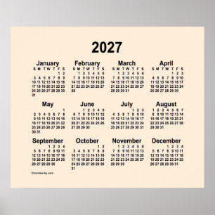 2027 Antik vit kalender av Janz Print Poster