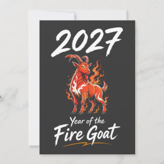 2027 År för den eldiga geten kinesiskt nyår Julkort