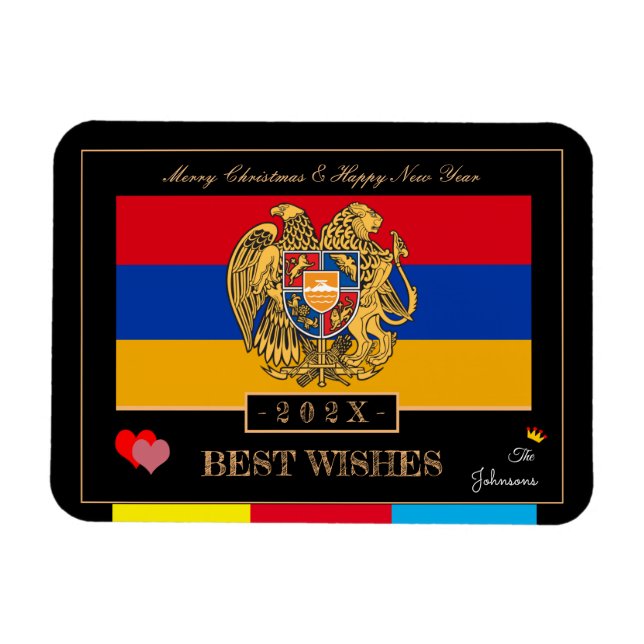 2027 Armeniens flagga & Gott nytt år, Armenien Magnet (Horisontell)