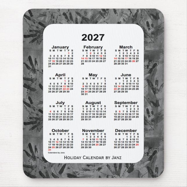 2027 års Black Art Helgdag Calendar av Janz Musmatta (Framsidan)