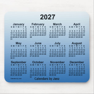 2027 års blåkalender av Janz Mouse Pad Musmatta