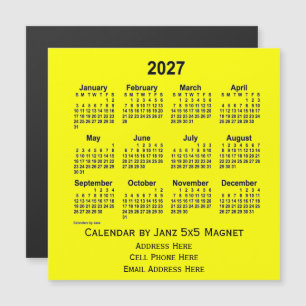 2027 års Gult - affärskalender från Janz