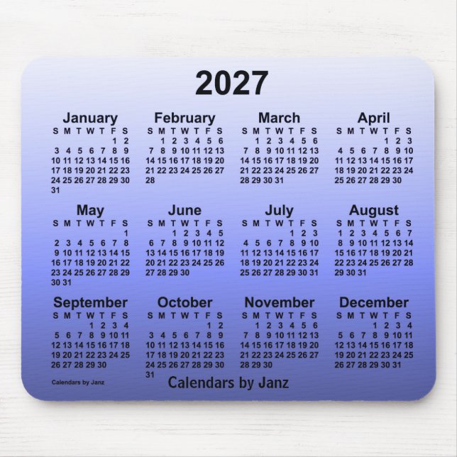 2027 års inmatningskalender av Janz Mouse Pad Musmatta (Framsidan)