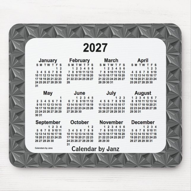 2027 års kalender för svarta diamanter från Janz Musmatta (Framsidan)