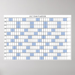 2027 Årsöversikt Enkel Väggplanerare Kalender Poster
