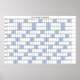 2027 Årsöversikt Enkel Väggplaneringskalender Poster