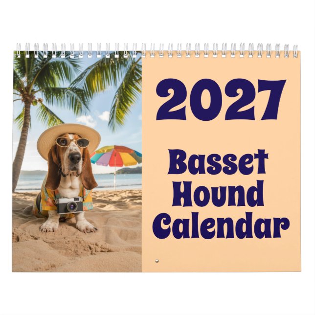2027 Basset Hound Hundkalender Kalender (Omslag)