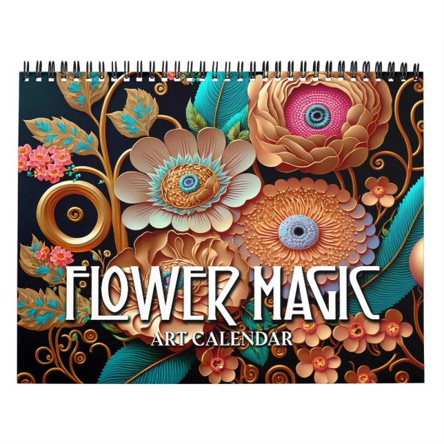 2027 Blomm魔法 2 Stiliserade Blommor Konstkalender Kalender (Omslag)