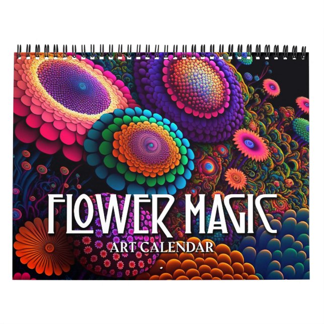 2027 Blomm魔法 Styliserade Blommor Konstkalender Kalender (Omslag)