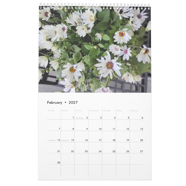 2027 Blommor Kalender  (Feb 2027)