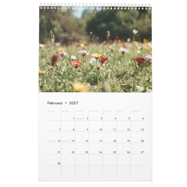 2027 Blommor Kalender (Bilder skapade av Grok) (Feb 2027)