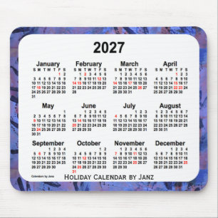 2027 Blue Holiday Art Calendar av Janz Musmattor
