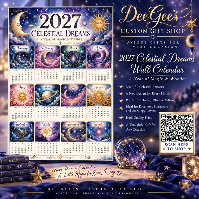 2027 Celestial Dreams Väggkalender Poster (Skapare uppladdad)
