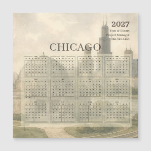 2027 Chicago Planetarium Kalender Magnetkort