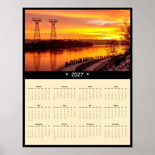 2027 Conowingo Sunrise Väggkalender  Poster (Framsidan)